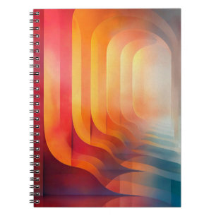 Retro Glow Arches – Abstract Mid-Century Notebook