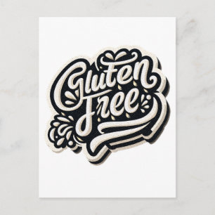 Retro Gluten Free Typography Script Graphic Postcard