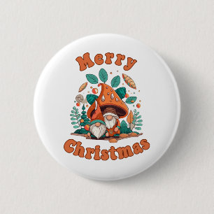 Retro Gnome Christmas 2 Inch Round Button