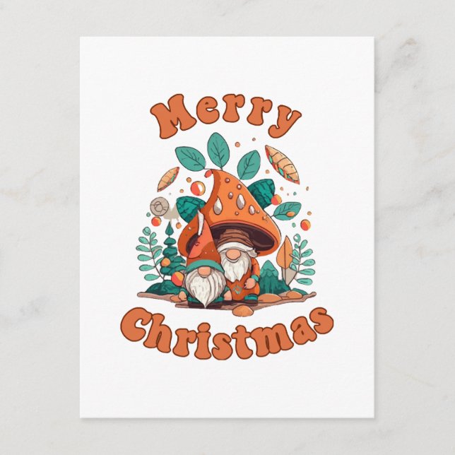 Retro Gnome Christmas Enclosure Card (Front)