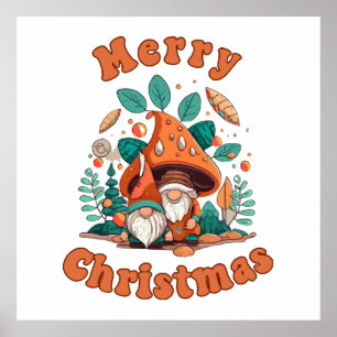 Retro Gnome Christmas Poster