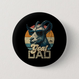 Retro Goat Dad Best Goat Daddy Funny Fathers Day  2 Inch Round Button