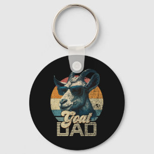 Retro Goat Dad Best Goat Daddy Funny Fathers Day Keychain