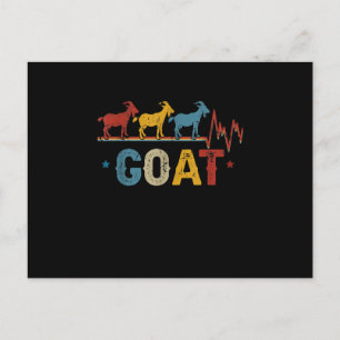 Retro Goat Heart Tee Xmas Valentines Day Gift Announcement Postcard
