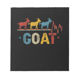 Retro Goat Heart Tee Xmas Valentines Day Gift Notepad