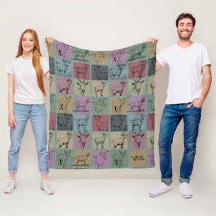 Retro Goat Lover Blanket Cozy Farm Animal for Gift