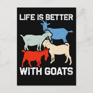 Retro Goats Animal Humour Goat Fan Postcard