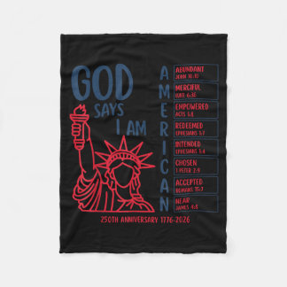Retro God Says Aamerica Bibble 250th Years Fleece Blanket