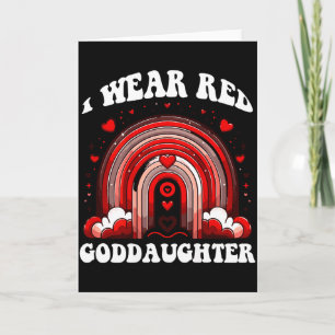 Retro Goddaughter Heart Disease Awareness Rainbow Card