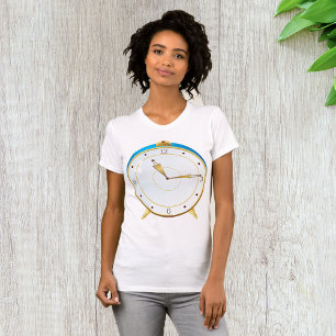 Retro Gold Alarm Clock with Blue Trim Timepiece T-Shirt