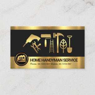 Retro Gold Stripes Handyman Tools #ZazzleMade Business Card