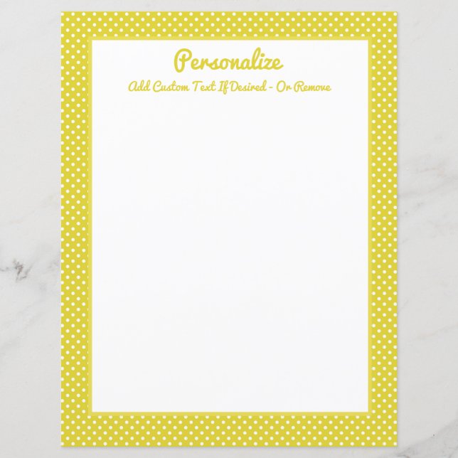 Retro Gold & White Polka Dot Pattern Personalize (Front)