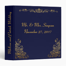 Retro Golden Elegant Stylish Wedding Album Binder