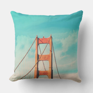 Retro Golden Gate San Francisco Outdoor Pillow