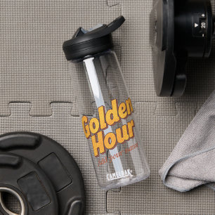Retro Golden Hour - 90s Aesthetic Groovy Typograph Water Bottle