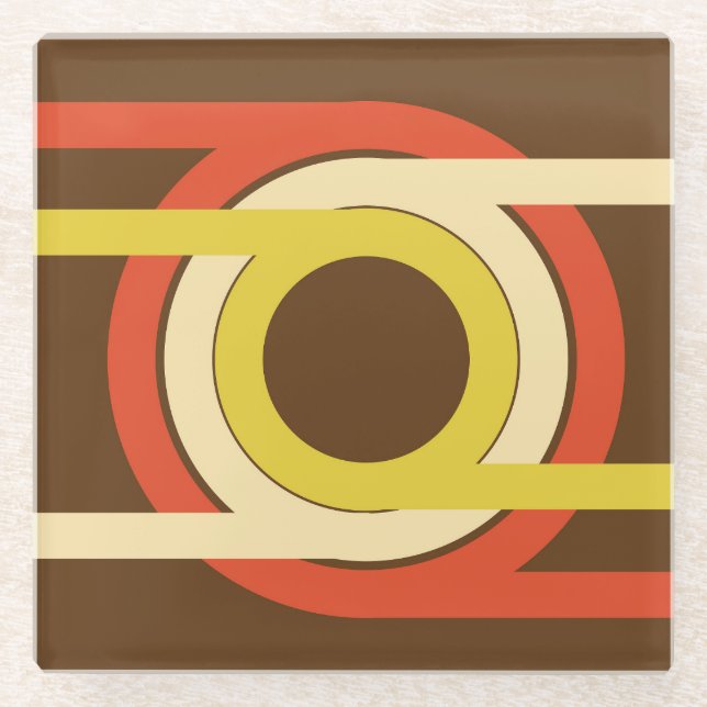 Retro Golden Ratio inspired design. Glass Coaster (Front)