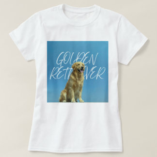 Retro Golden Retriever Look-Up to Blue Sky Art T-Shirt