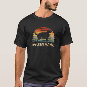 Retro Golden Retriever Mom Mothers Vintage Dog Mam T-Shirt