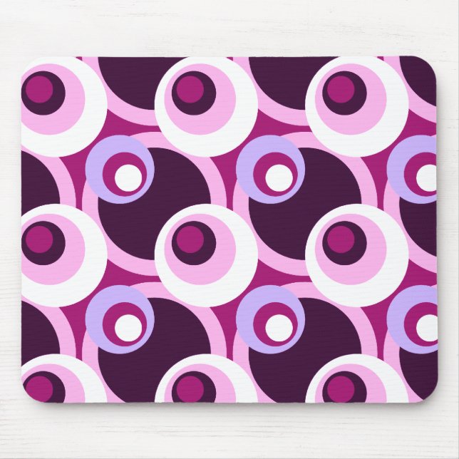 Retro Golden Sixties style circles Mouse Pad (Front)