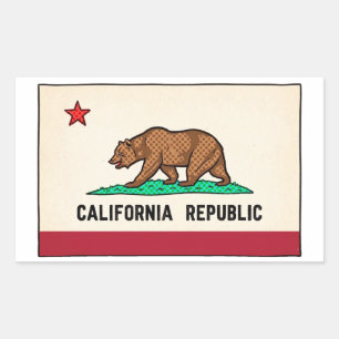 Retro Golden State Bear California Republic Sticker