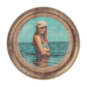 Retro Golden Stylish Portrait Photo display Cutting Board