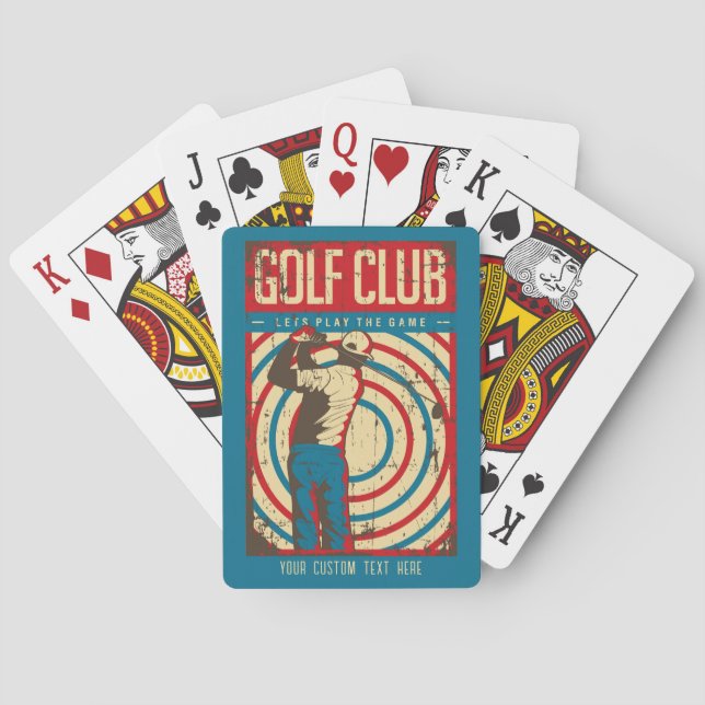 Retro Golf Club Personalized Playing Cards (Back)