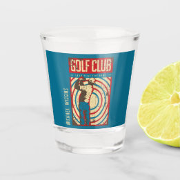 Retro Golf Club Personalized Shot Glass
