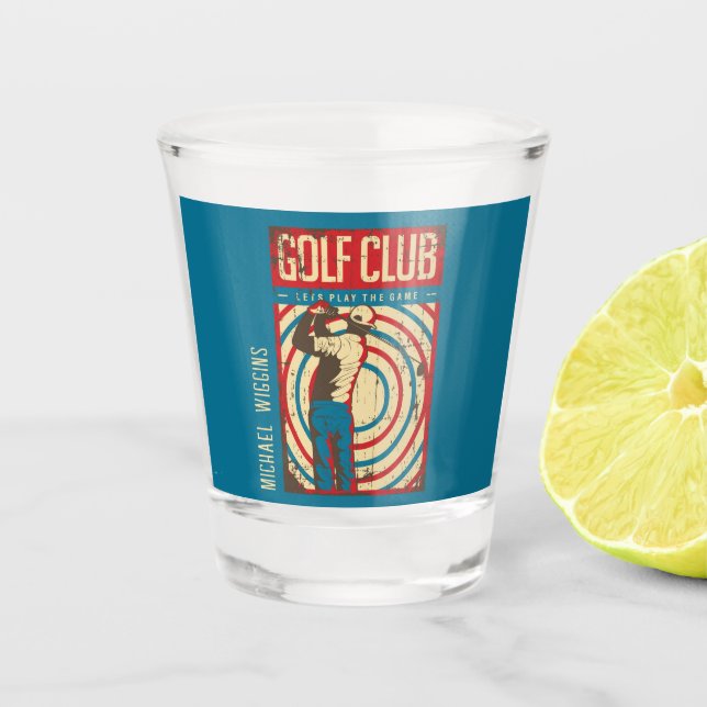 Retro Golf Club Personalized Shot Glass (Front)