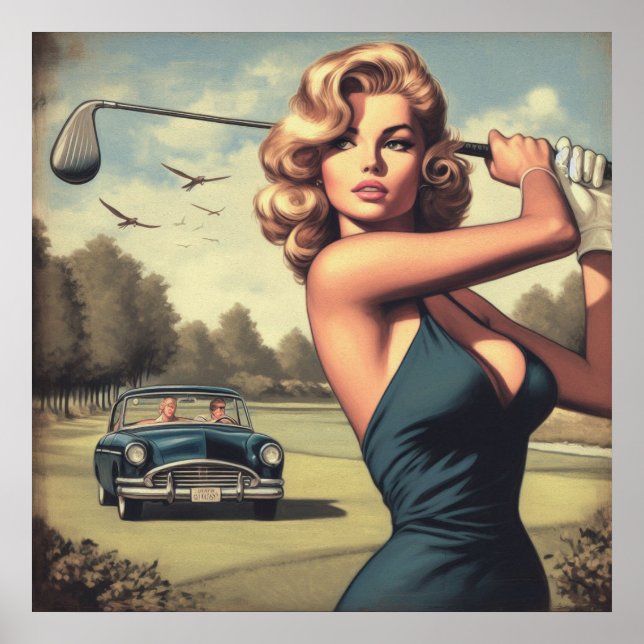 Retro Golf Girl Poster (Front)
