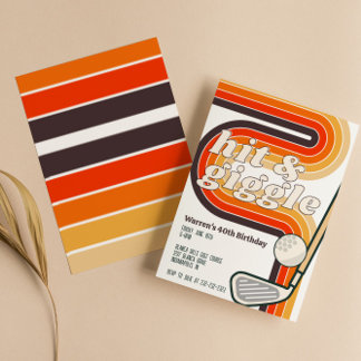 Retro Golf Hit et Giggle Invitation