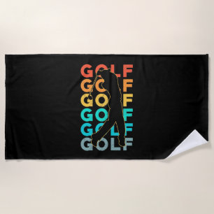 Retro Golfer Beach Towel