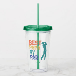 Retro Golfer - Best Papa By Par Acrylic Tumbler