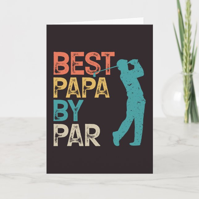 Retro Golfer - Best Papa By Par Card (Front)