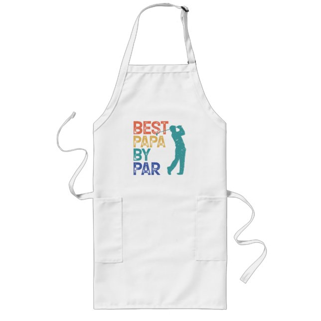 Retro Golfer - Best Papa By Par Long Apron (Front)