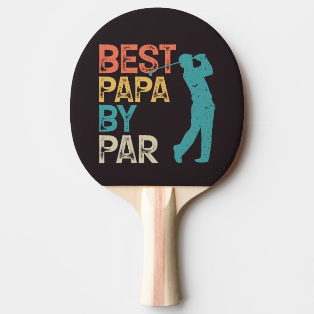 Retro Golfer - Best Papa By Par Ping Pong Paddle (Front)