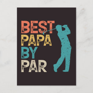Retro Golfer - Best Papa By Par Postcard