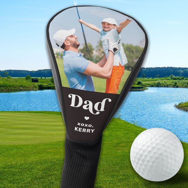 Retro Golfer DAD Personalized Photo  Golf Head Cover (Creator Uploaded)