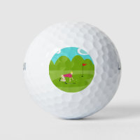 Retro Golfer Golf Ball