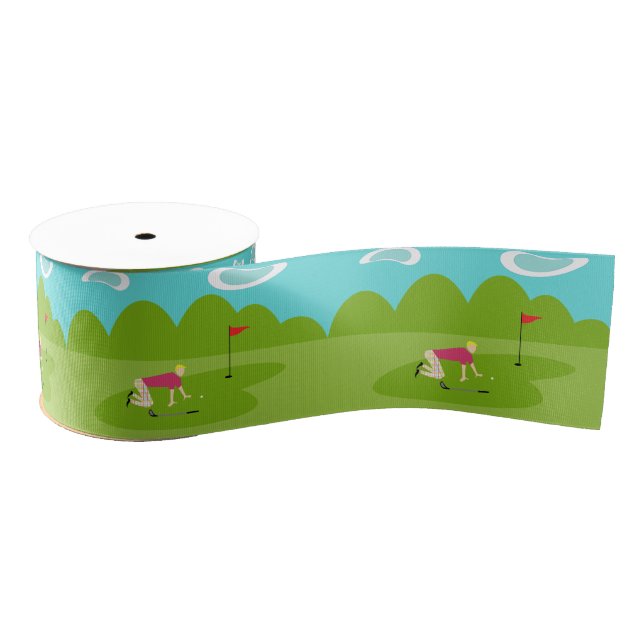 Retro Golfer Grosgrain Ribbon (Spool)