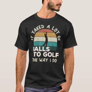 Retro Golfer Joke Fun Vintage Sunset Playing Golf T-Shirt