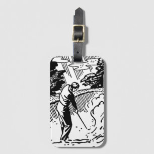Retro Golfer Sand Trap Luggage Tag