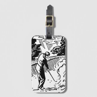 Retro Golfer Sand Trap Luggage Tag