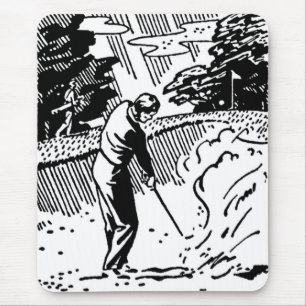 Retro Golfer Sand Trap Mouse Pad