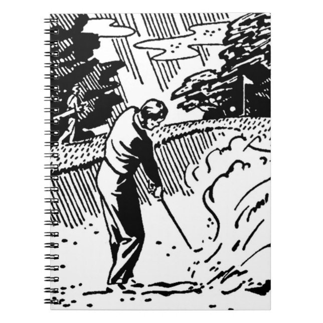 Retro Golfer Sand Trap Notebook (Front)