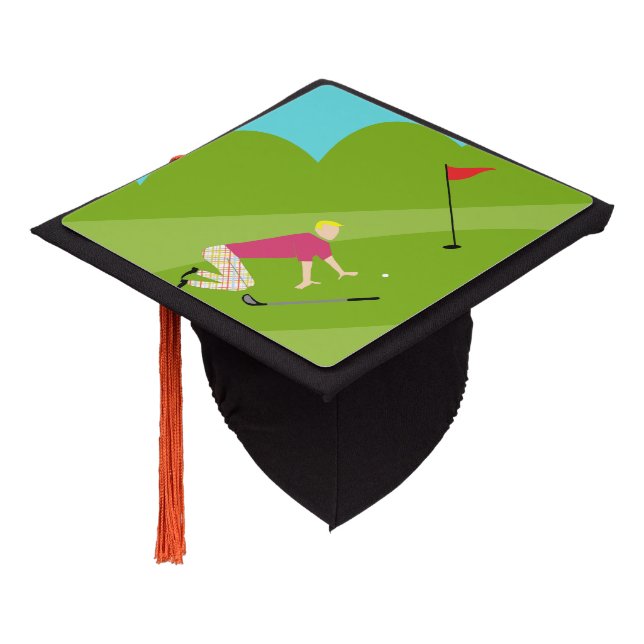 Retro Golfer Tassel Topper (Angled)