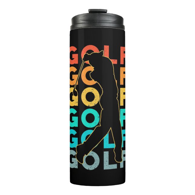 Retro Golfer Thermal Tumbler (Front)