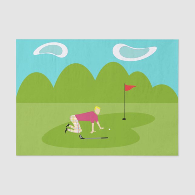 Retro Golfer Tissue Paper (Front)