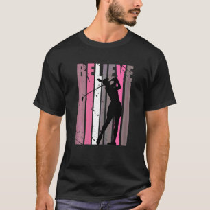 Retro Golfing Womens Kid Golfer Plays Loves Golf C T-Shirt