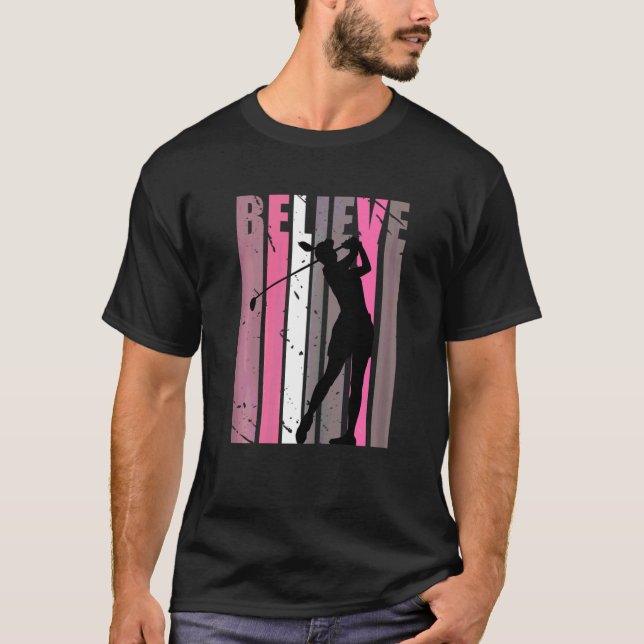 Retro Golfing Womens Kid Golfer Plays Loves Golf C T-Shirt (Front)