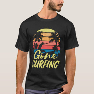 Retro Gone Surfing Water Sports Surfboard Surfer T-Shirt